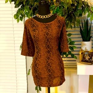 Snake print metallic top